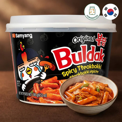 Samyang Authentic Korean Tteokbokki mit Buldak-Sauce - Pikante Reiskuchen 185g