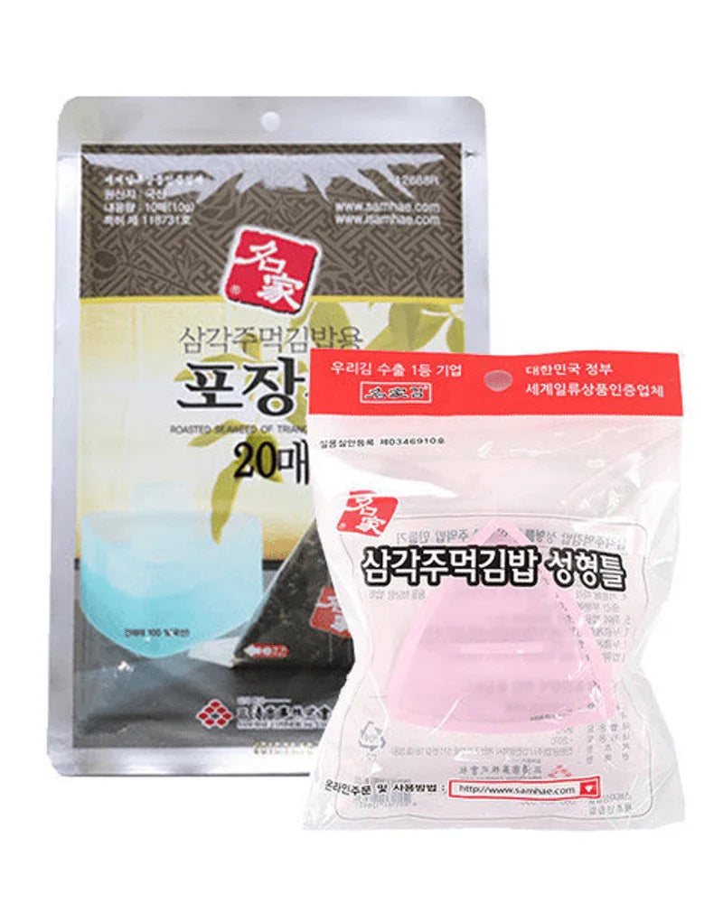Samhae Premium Triangular Gimbap Seaweed 20 Sheets + Molding Tool - DotAsia