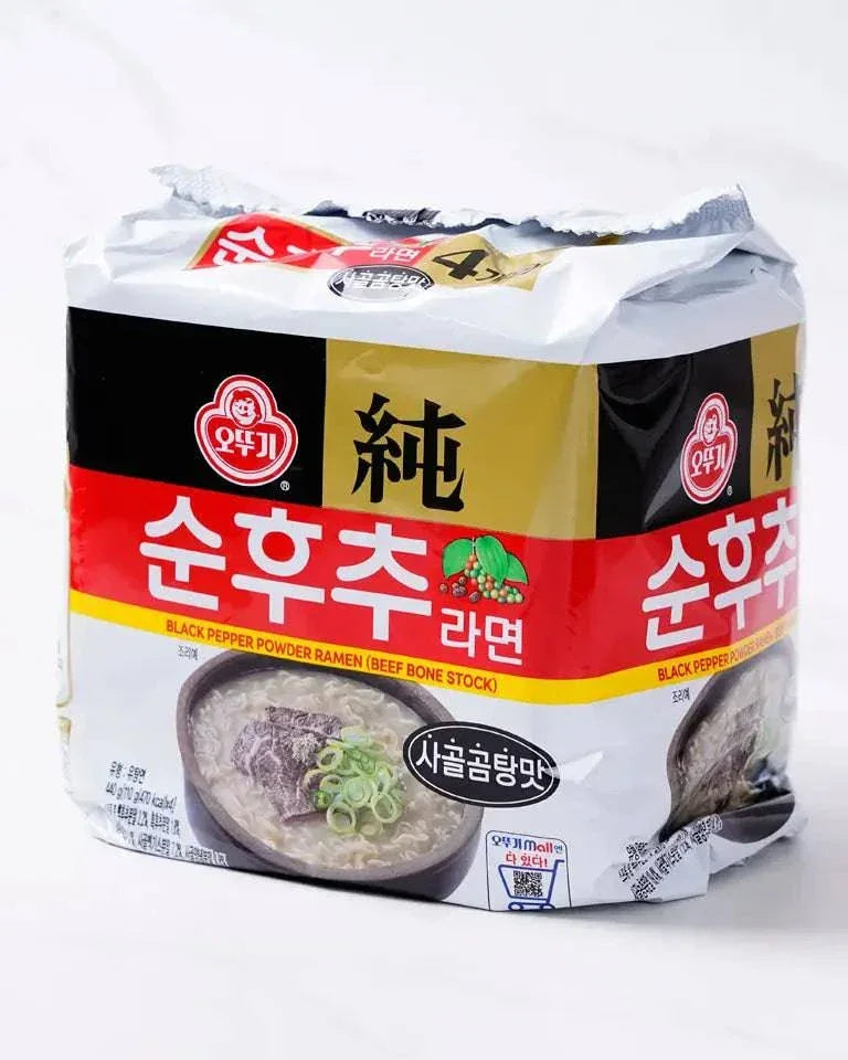 Ottogi Pure Black Pepper Ramen Beef Bone Soup Flavor Multi-Pack (Pack) - DotAsia