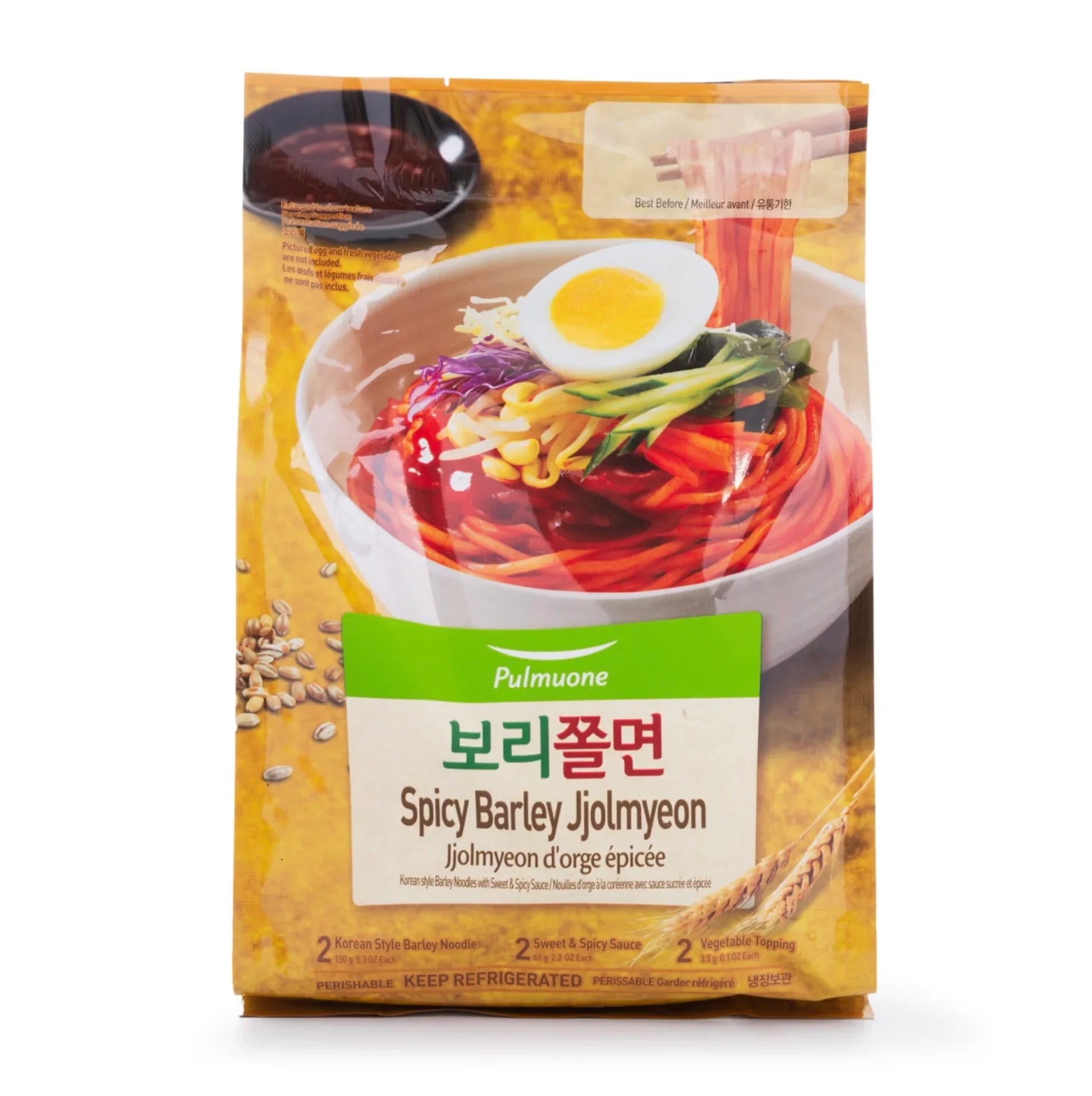 풀무원 생보리 쫄면 (소스포함) 430g - DotAsia