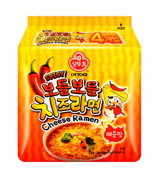 오뚜기 보들보들 치즈라면 매운맛 멀티 (111g x 4) x 8