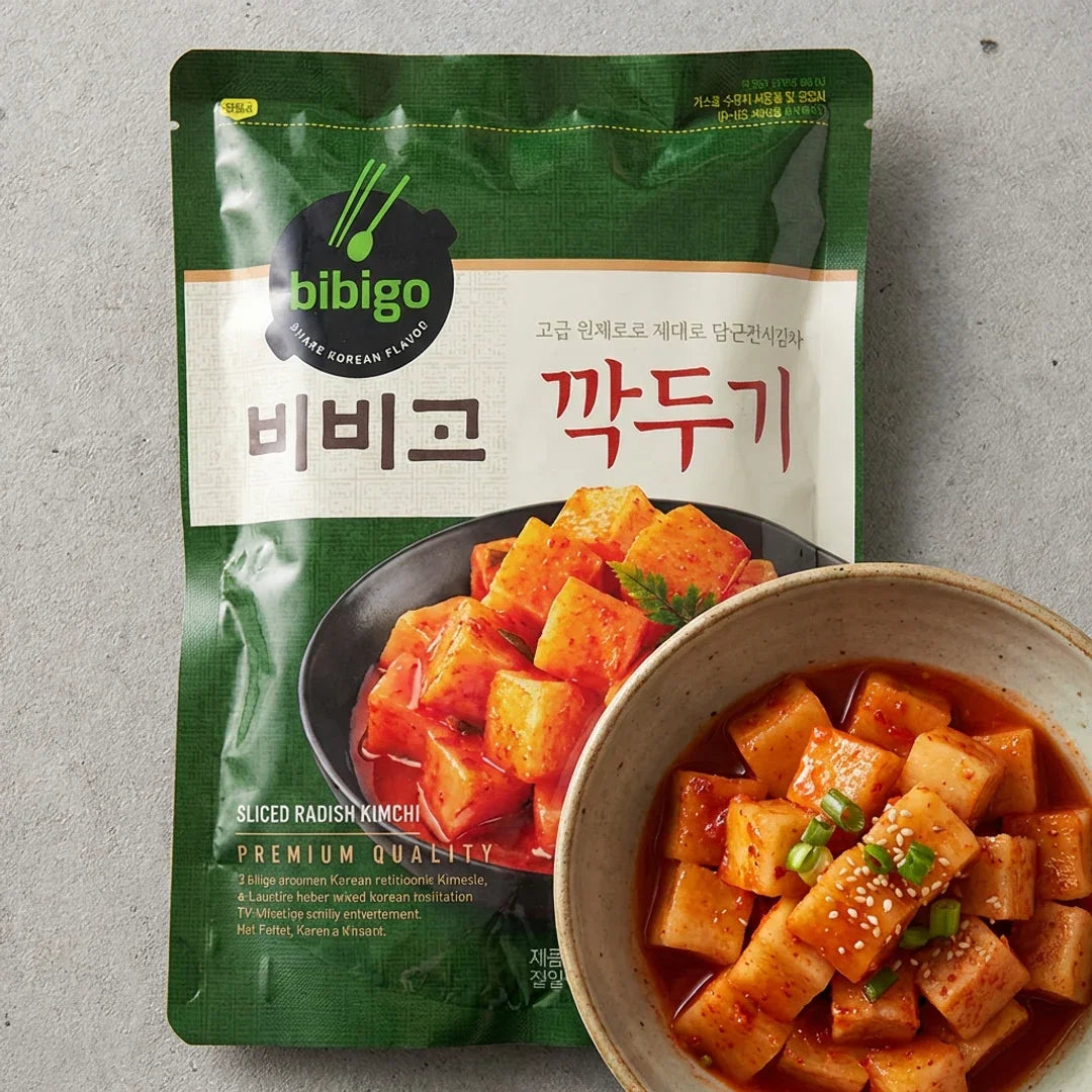 Bibigo Cubed Radish Kimchi (Kkakdugi) 450g - Refrigerated (Best Before Date Discount)