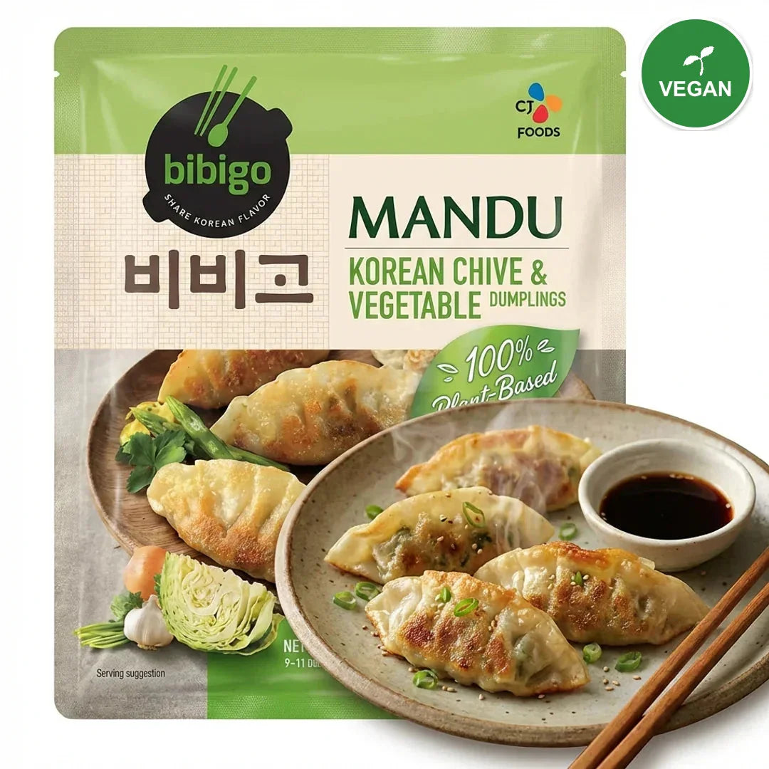 Bibigo Vegan Chive Vegetable Gyoza Dumplings 350g - Frozen - Vegan