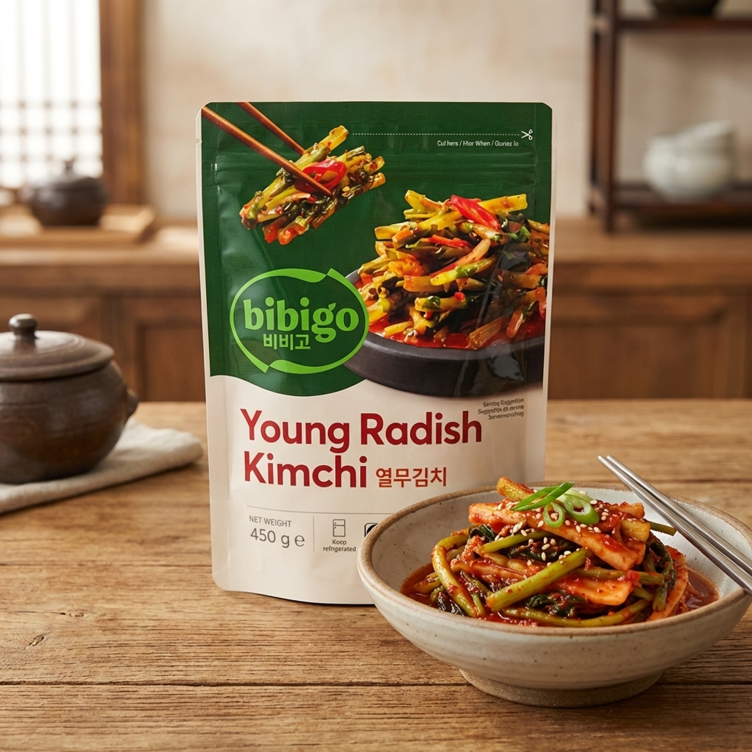 Bibigo Young Radish Kimchi 450g - Refrigerated