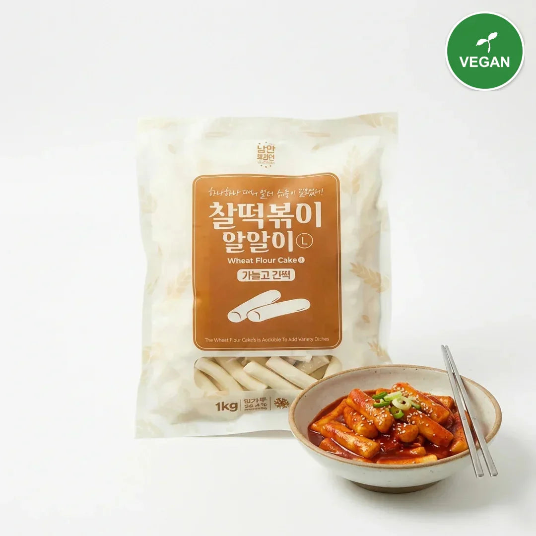 Chewy Tteokbokki Rice Cakes L 1kg - Frozen - Vegan