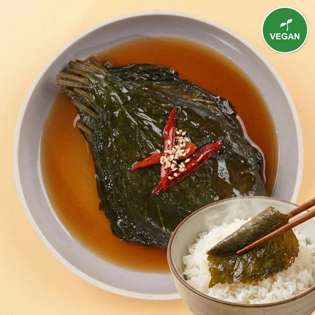 Hansung Soy Sauce Perilla Leaves 1kg - Frozen - Vegan