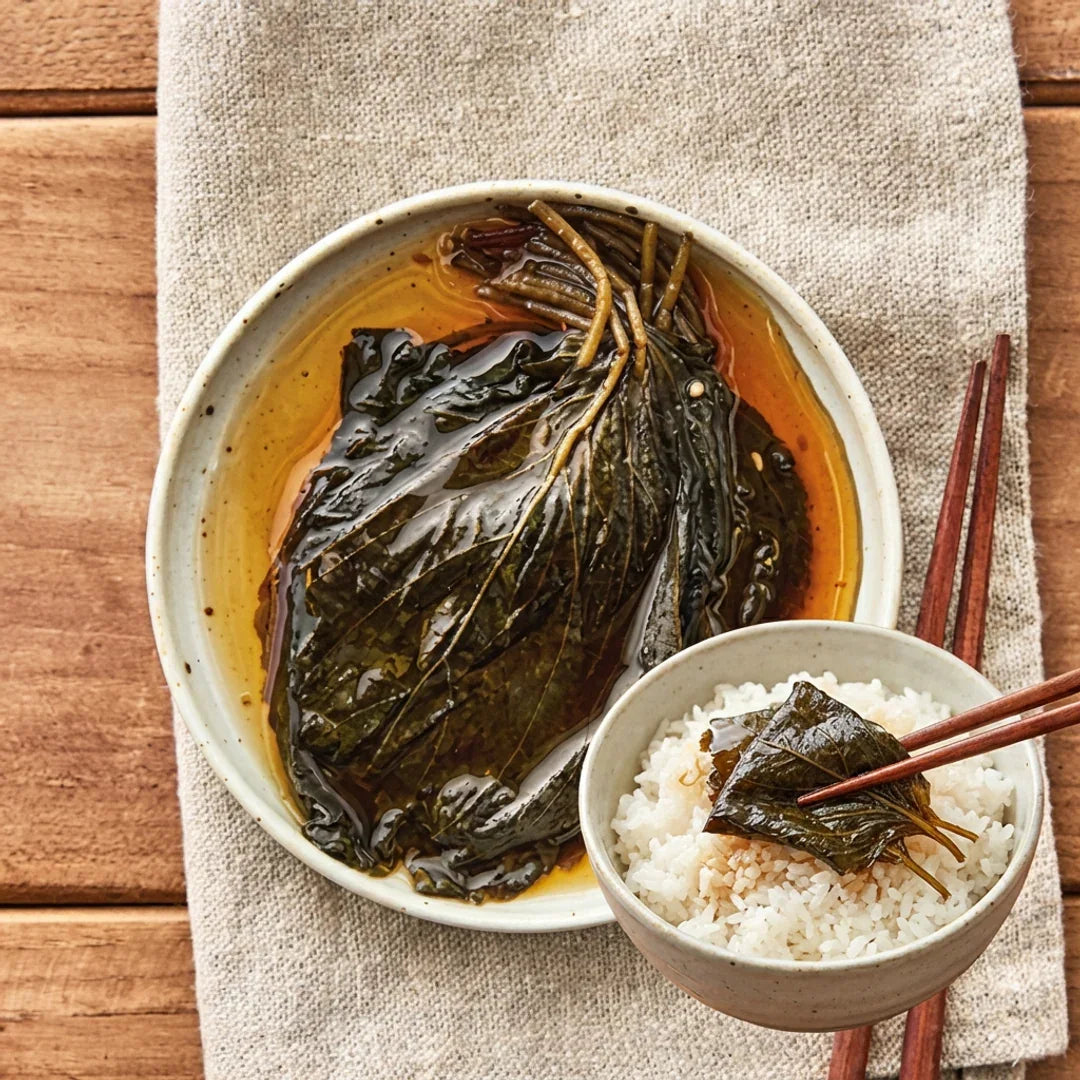 Hansung Soy Sauce Perilla Leaves 200g - Frozen