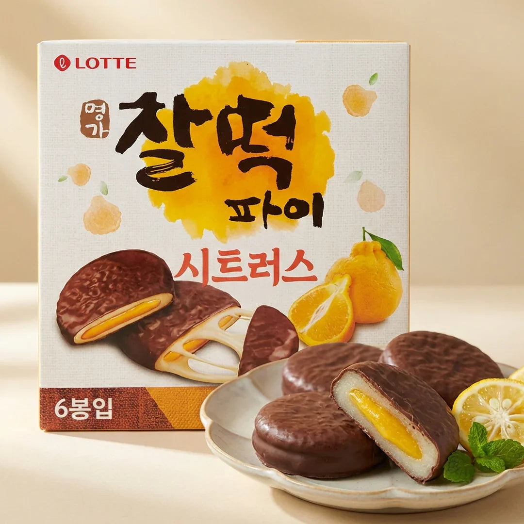 Lotte Myeongga Sticky Rice Pie Citrus 180g (6 pieces)