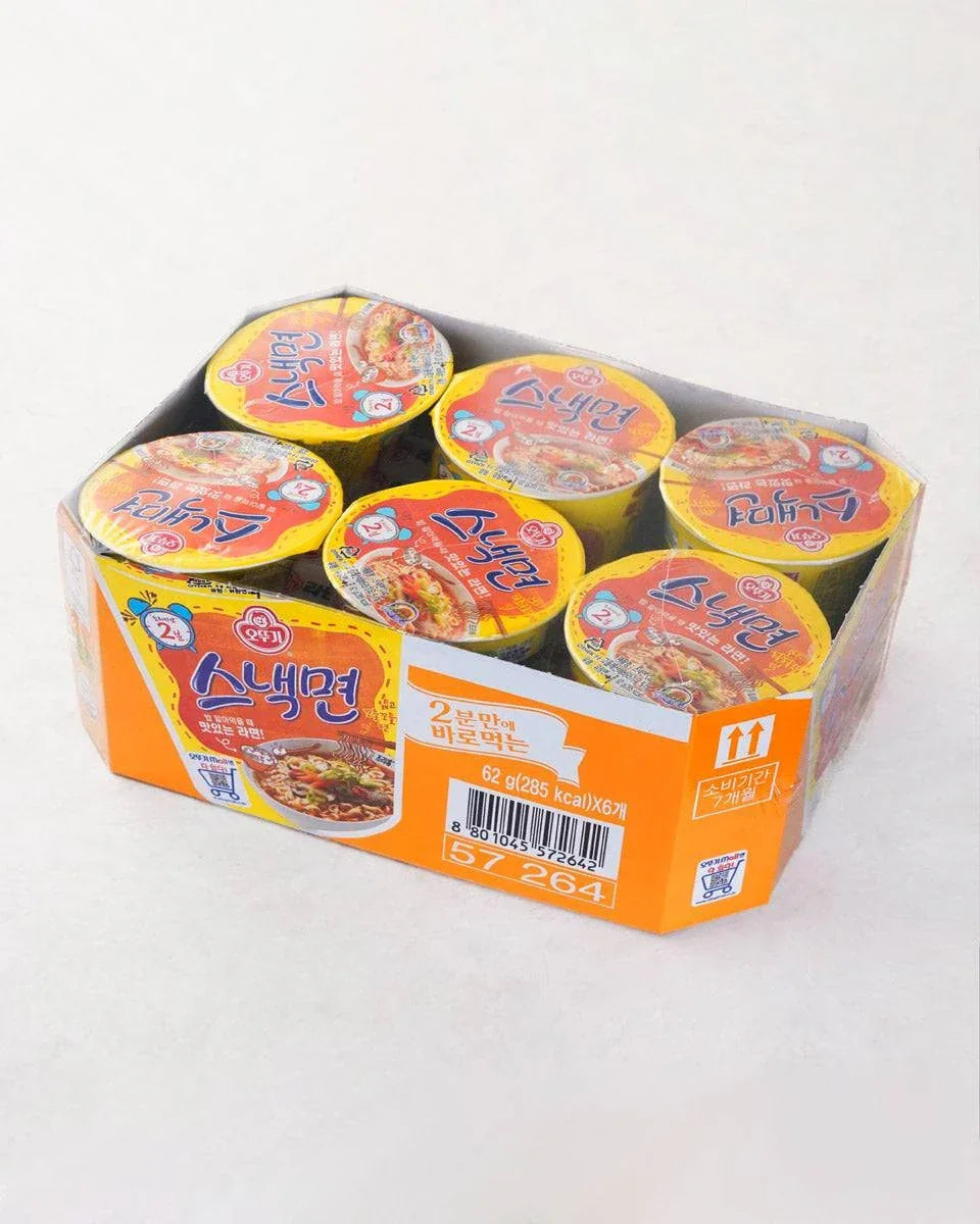 Ottogi Snack Noodles Mini Cup 62g*6pcs 1 - DotAsia