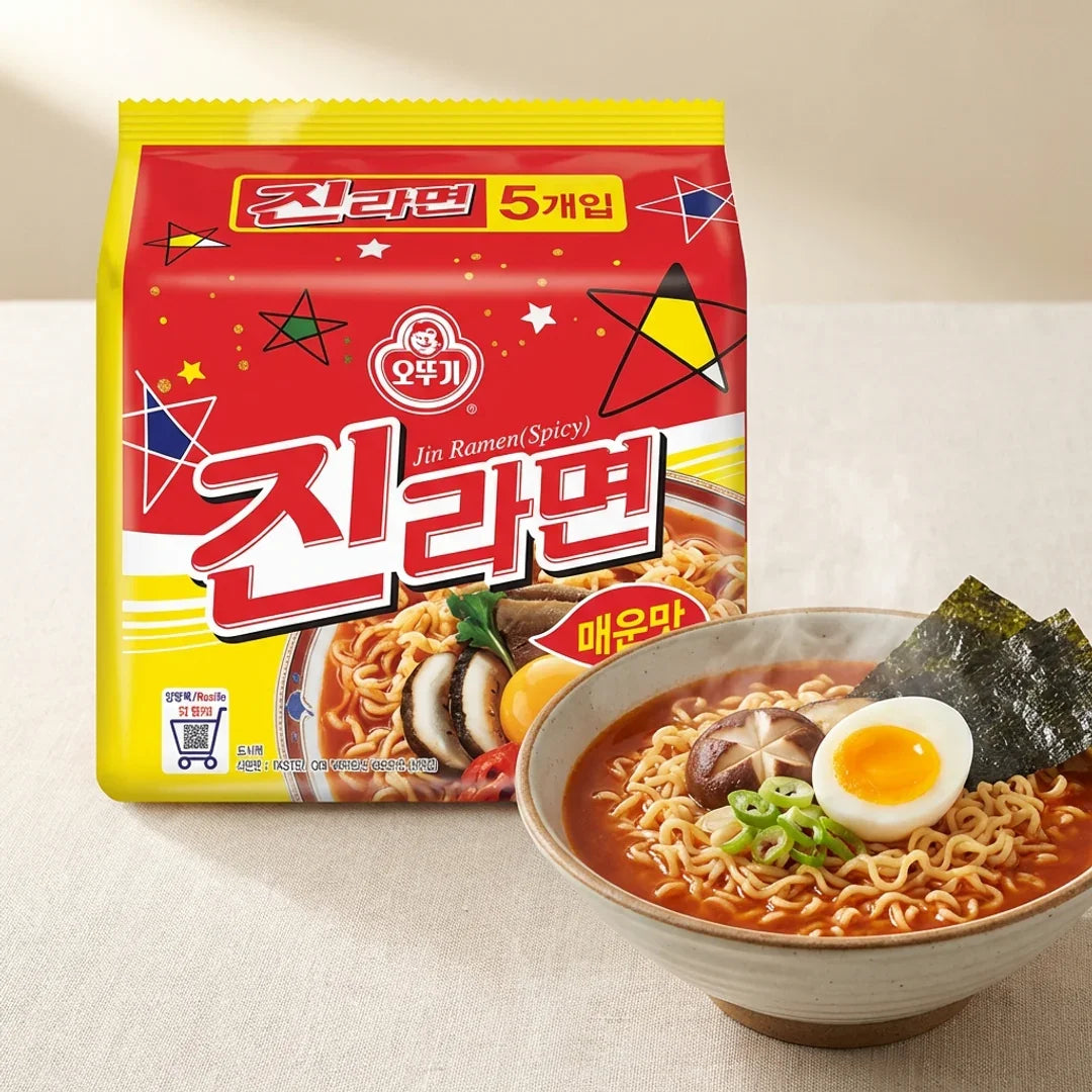 Ottogi Jin Ramen Spicy Flavor Multi-Pack (5 Pack)