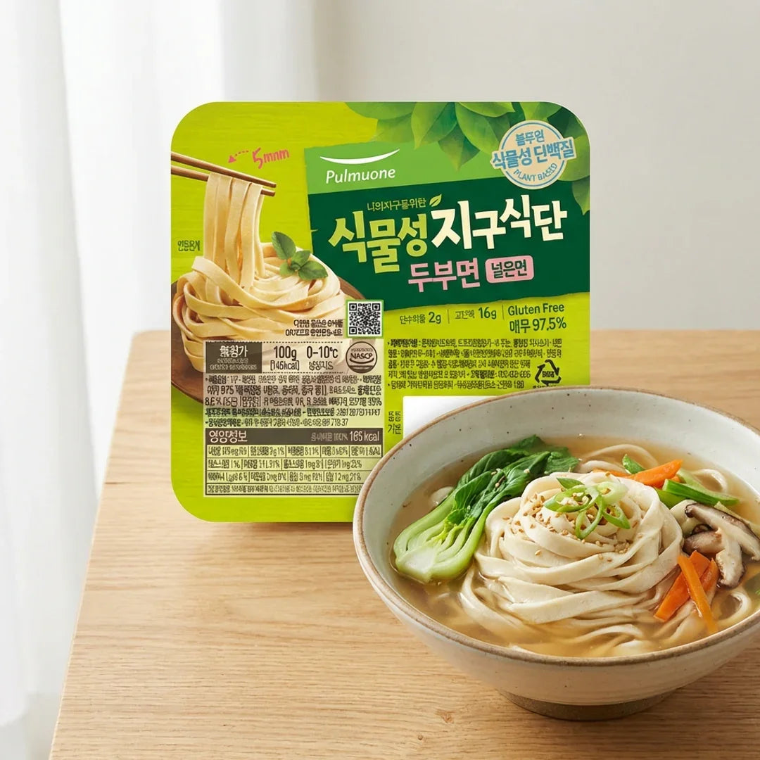 Pulmuone Wide Tofu Noodles 100g - Refrigerated