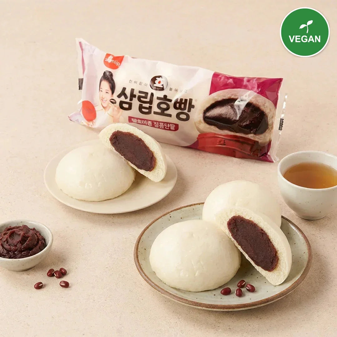 Samlip Red Bean Steamed Buns 3-Pack 255g - Frozen - Vegan