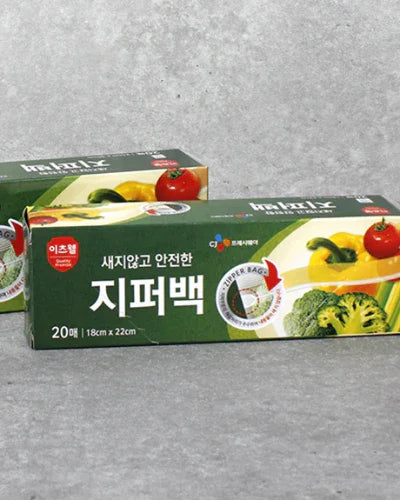 CJ 이츠웰 지퍼백 (소) 18x22cm 20매 - DotAsia