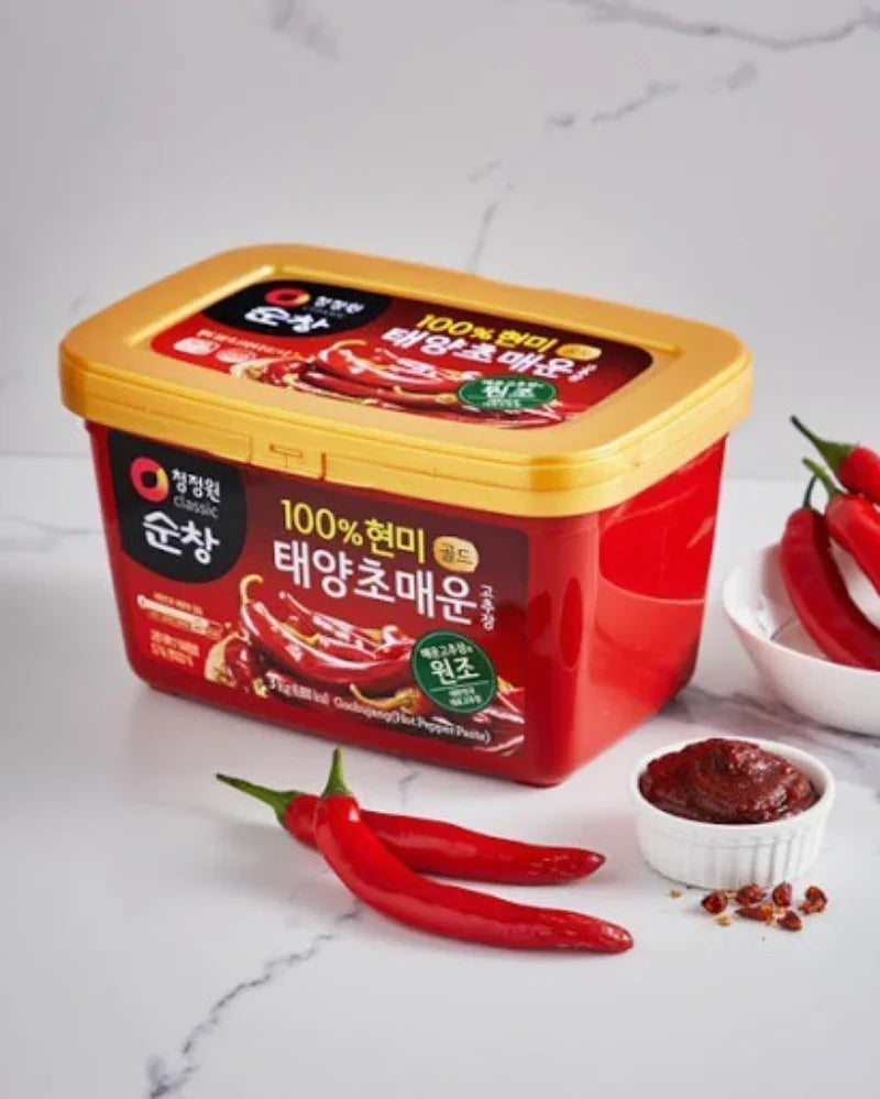 Chungjungone Sunchang 100% Brown Rice Sun-Dried Spicy Gochujang 500g - DotAsia