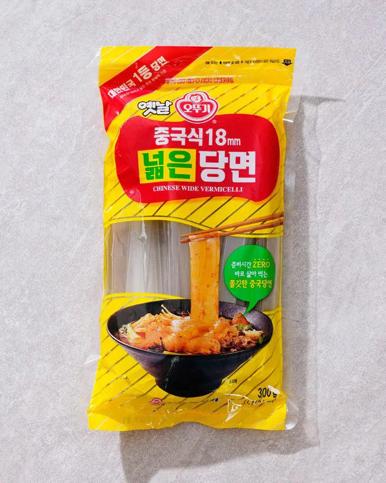 Ottogi Chinese Style Wide Glass Noodles 18mm 300g - DotAsia