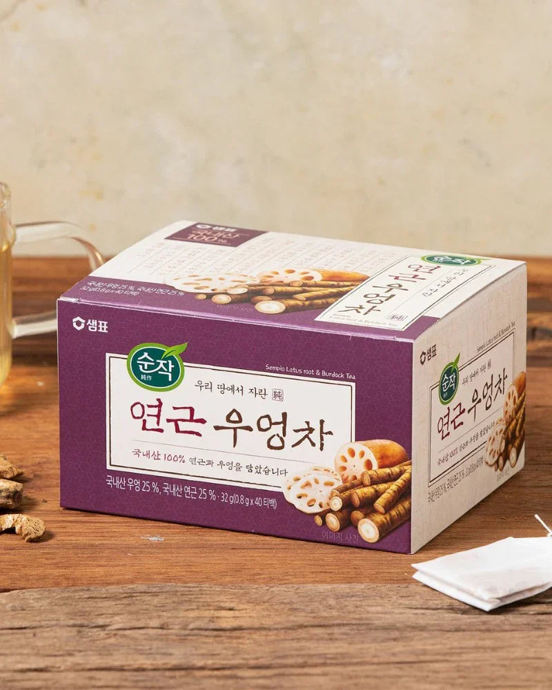 Sempio Sunjak Lotus Root Burdock Tea 32g (40 Tea Bags) - DotAsia