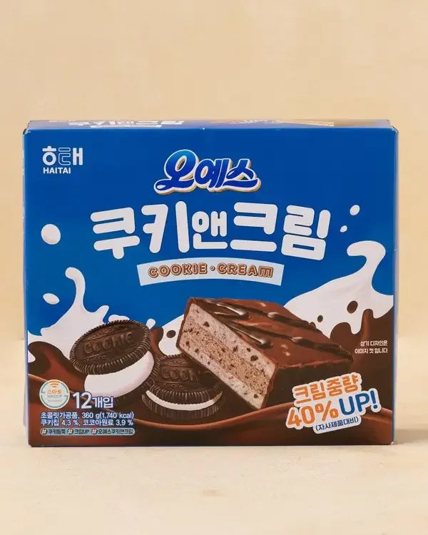 Haitai O-Yes Cookie & Cream 360g (12 pieces) - DotAsia