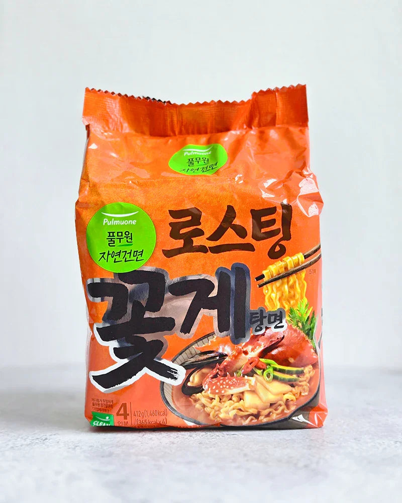 Pulmuone Natural Dried Crab Soup Noodles Multi Pack - DotAsia