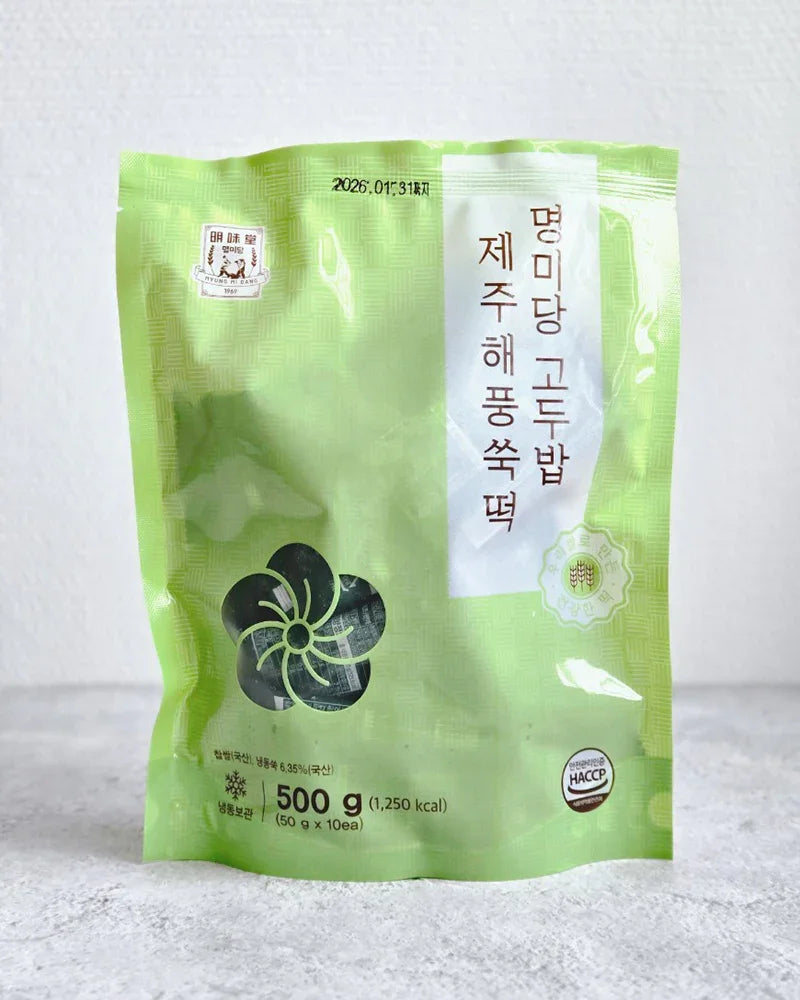 Myeongmidang Jeju Sea Breeze Mugwort Rice Cake 500g (10 pieces) - Frozen 1 - DotAsia