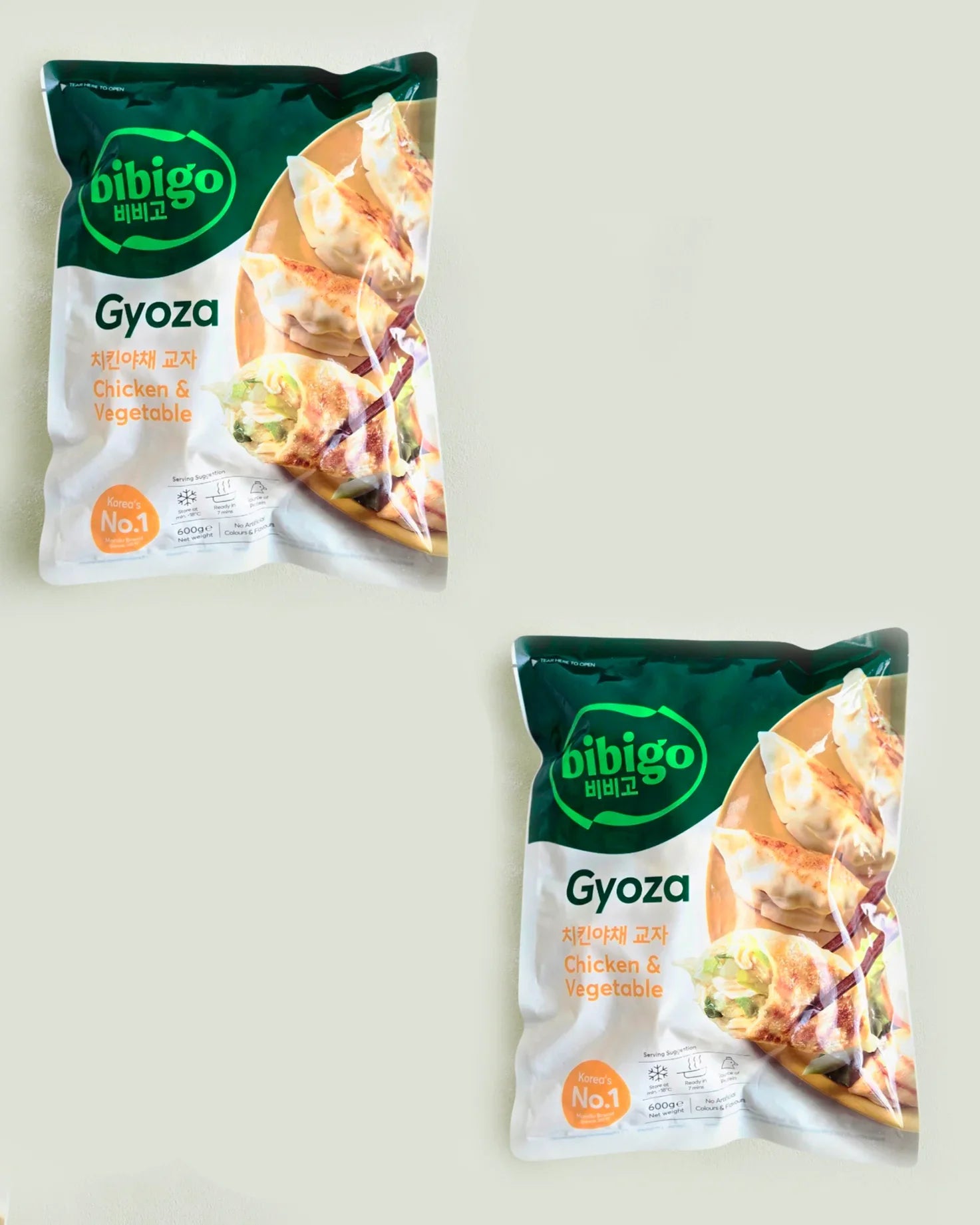 Bibigo Chicken Vegetable Gyoza Dumplings 600g 2-Pack Bundle - Frozen - DotAsia