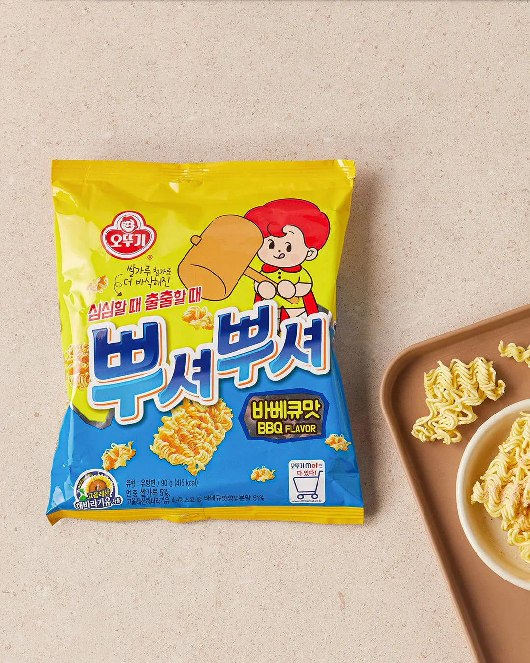 Ottogi Ppusyeo Ppusyeo BBQ Flavor 90g 1 - DotAsia