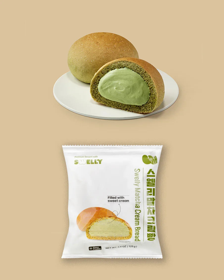 Swelly Matcha Cream Bread (Plant Based) 130g - Frozen - DotAsia