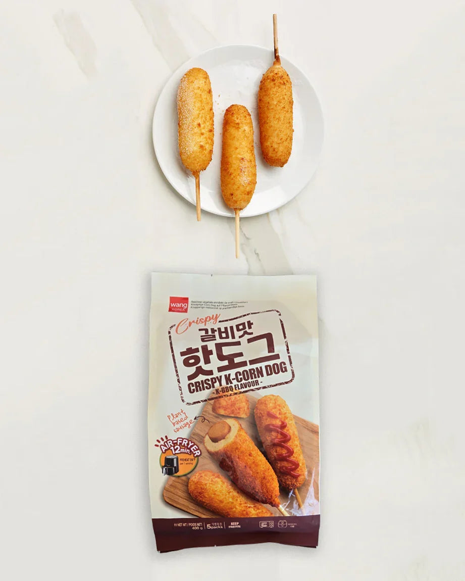 WANG 크리스피 비건 갈비맛 핫도그 5개입 400g - DotAsia