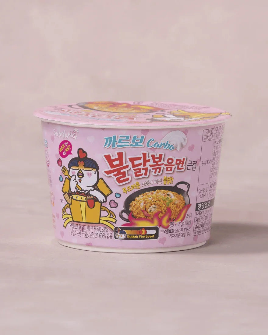 Samyang Carbonara Buldak Big Cup 105g 2 - DotAsia