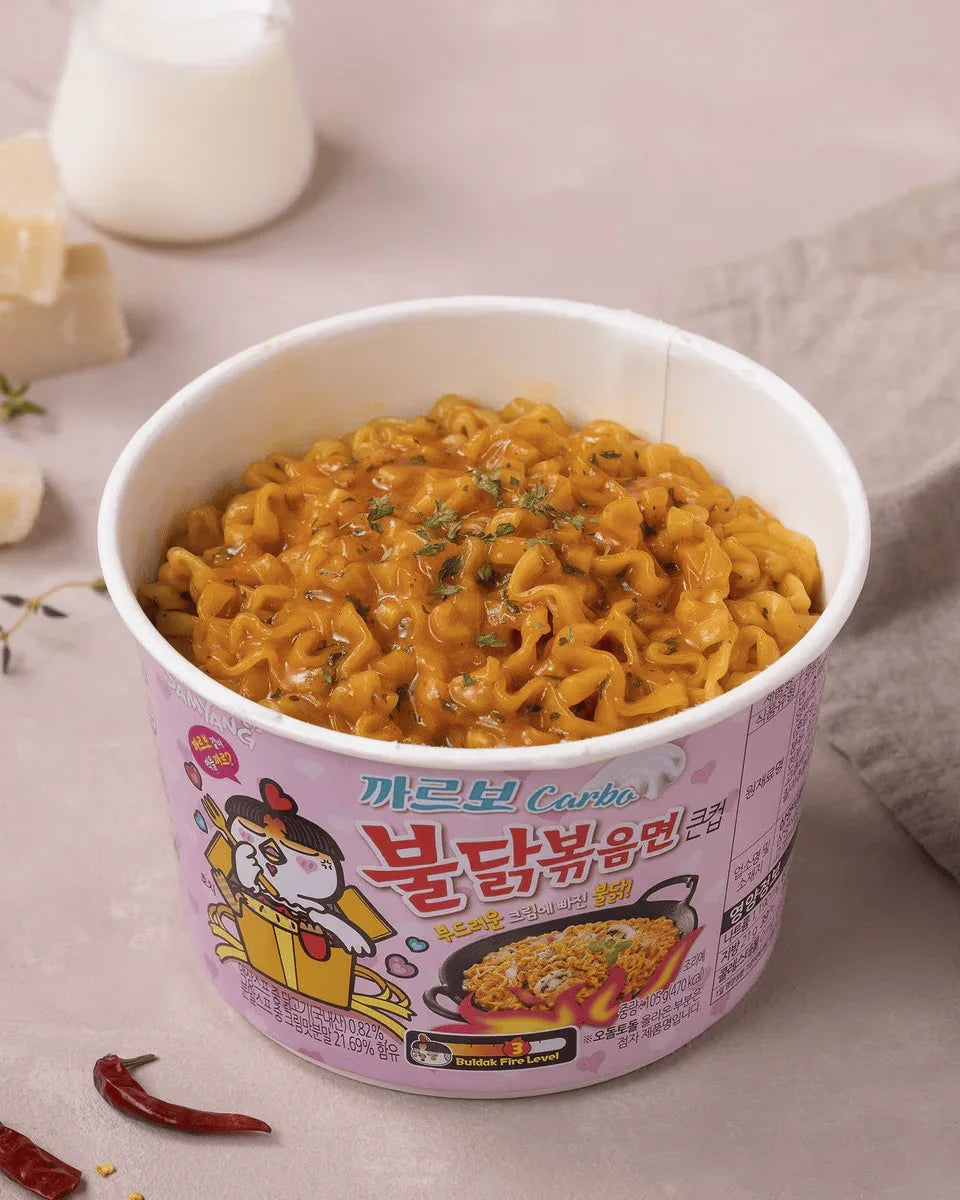 Samyang Carbonara Buldak Big Cup 105g 3 - DotAsia