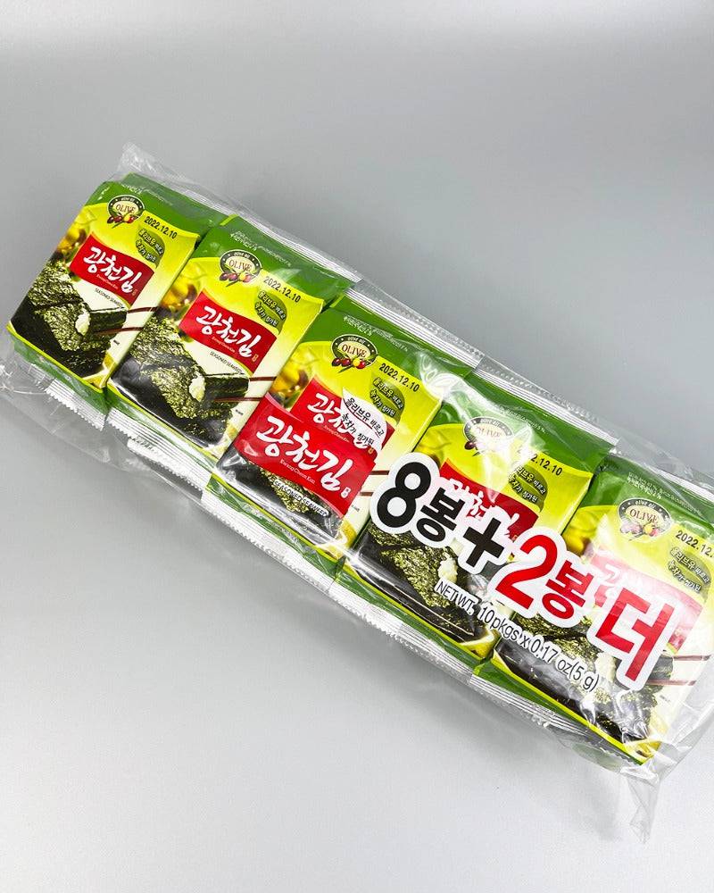 광천 올리브유 녹차김 5g*10개입 (8+2봉) - DotAsia :: 유럽 최대 아시아 식품 온라인몰 | 한국 K-Food ·일본·중국 식품 전문