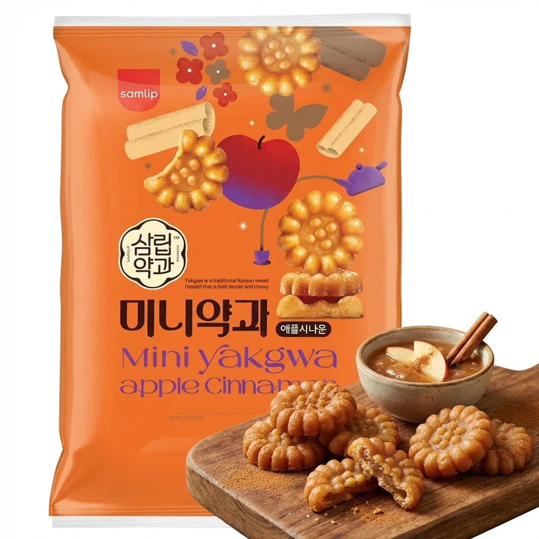 Samlip Mini Yakgwa Apple Cinnamon 200g 1 - DotAsia