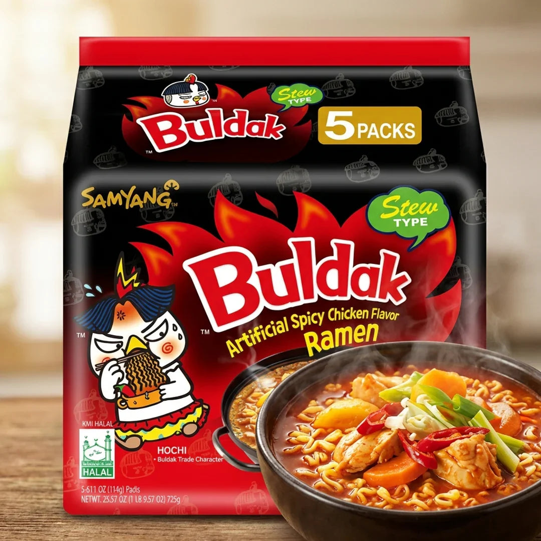 Samyang Buldak Hot Chicken Stir-Fry Soup 5-Pack 1 - DotAsia