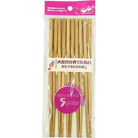 Shinefarm Authentische Koreanische Bambus-Essstäbchen mit Twist-Design 5er-Set