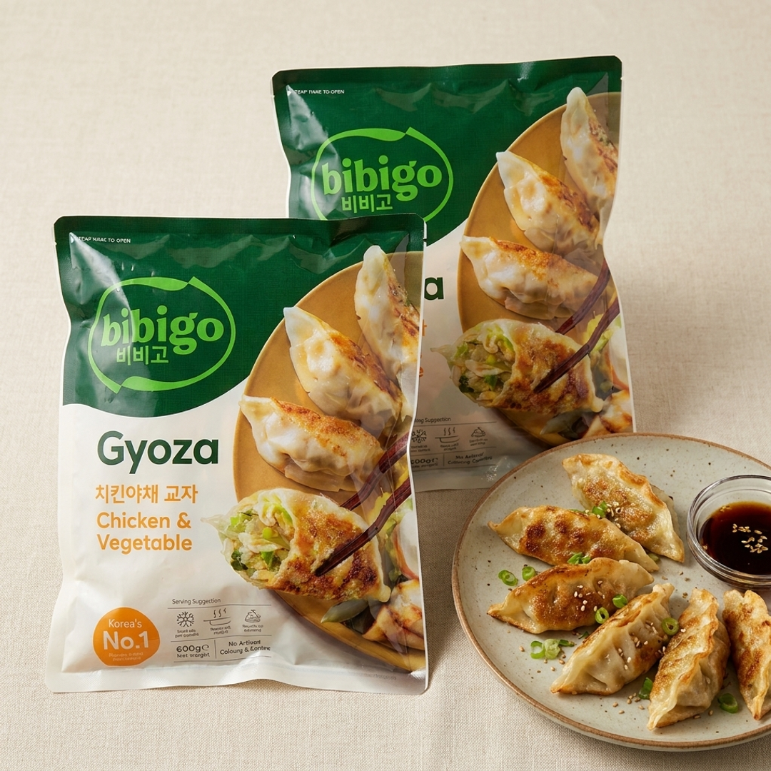 Bibigo Chicken Vegetable Gyoza Dumplings 600g 2-Pack Bundle - Frozen