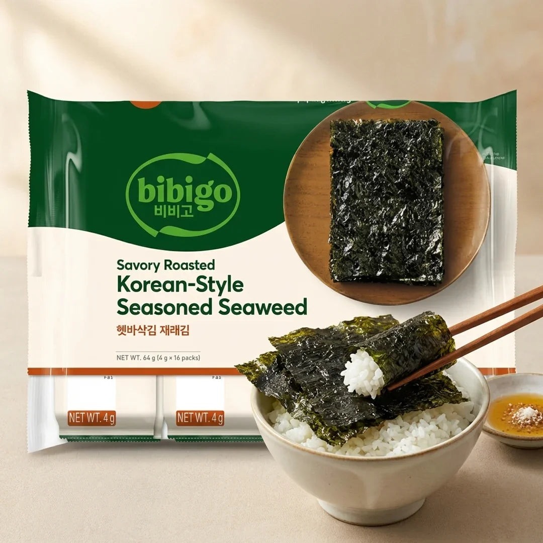 Bibigo Crispy Roasted Seaweed Traditional Gim 4g*12packs