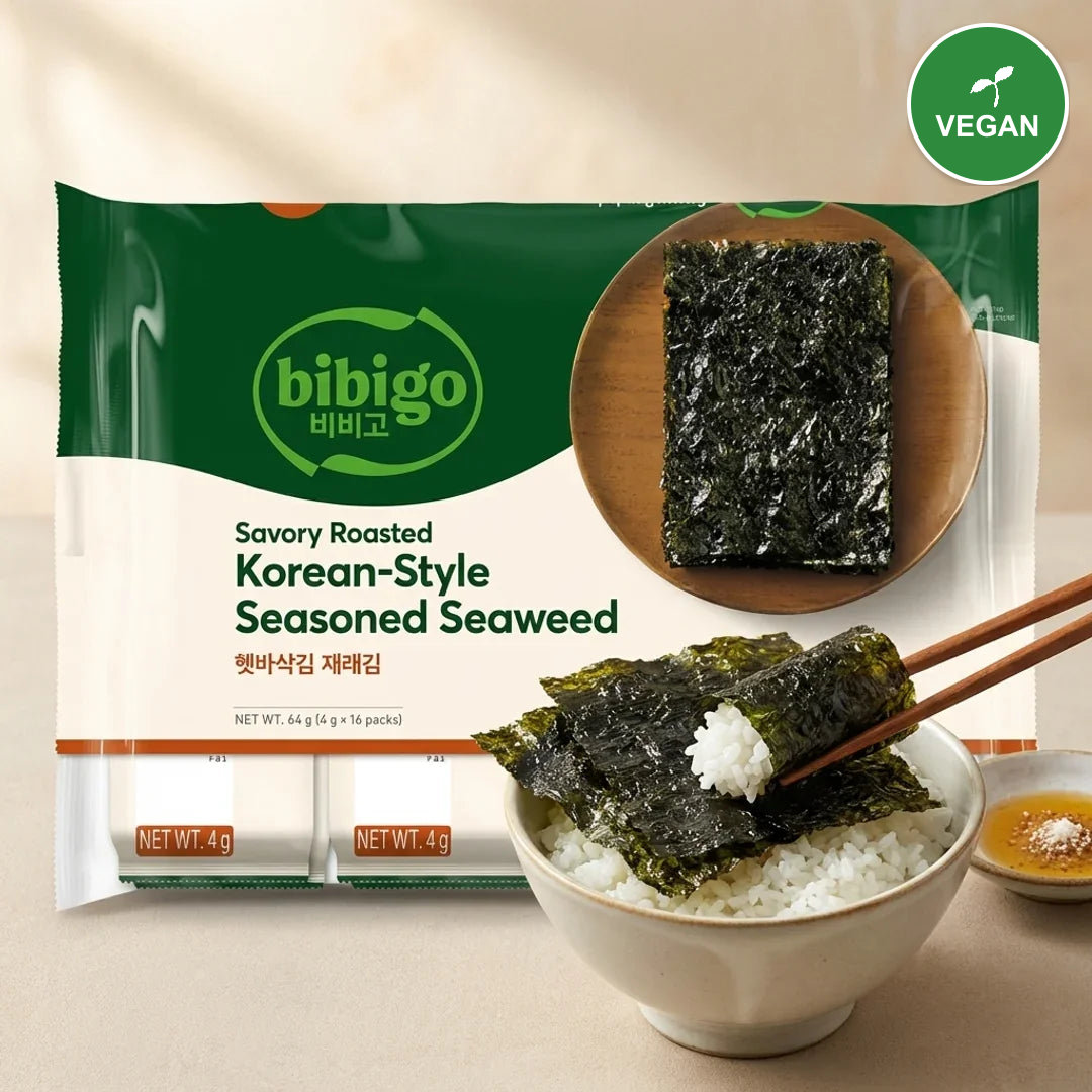 Bibigo Fresh Crispy Seaweed Traditional Seaweed 4g*12 packs - Vegan