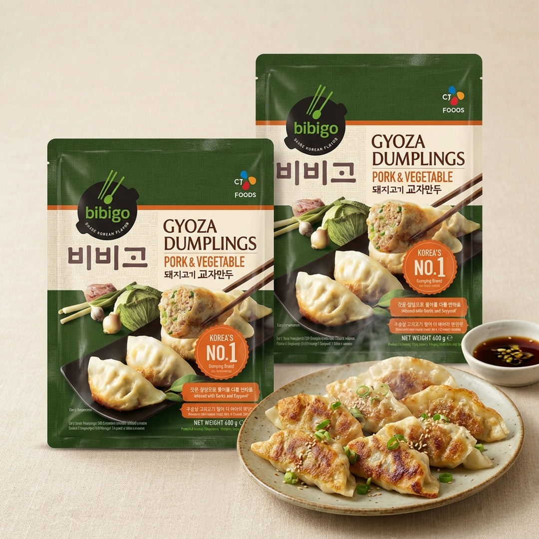 Bibigo Pork Gyoza Dumplings 600g x 2 Pack Bundle - Frozen