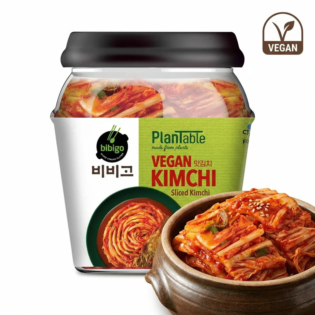 Bibigo Sliced Vegan Cabbage Kimchi Jar 500g - Refrigerated