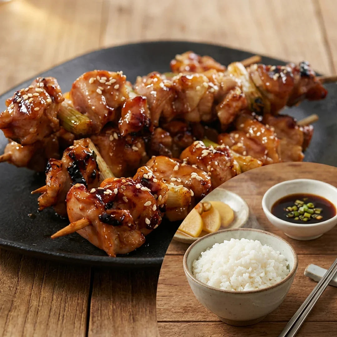 Bibigo Soy Sauce Charcoal Grilled Chicken Skewers 180g (3 pieces, ready in 3 minutes) - Frozen