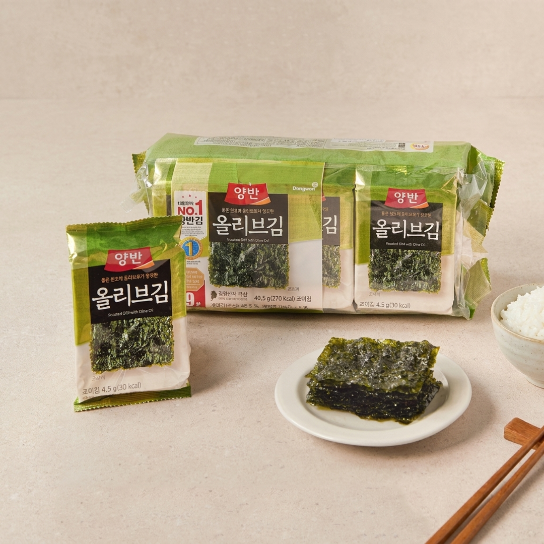 Dongwon Yangban Olive Lunchbox Seaweed 4.5g*9pcs