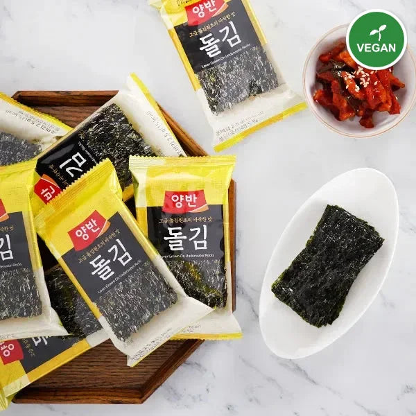 Dongwon Yangban Stone-Grilled Seaweed Lunch Box 3.5g*8 Pack - Vegan