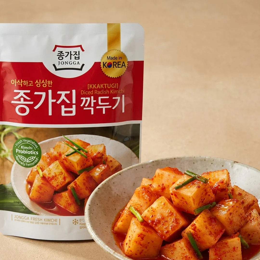 Jongga Cubed Radish Kimchi 500g - Refrigerated