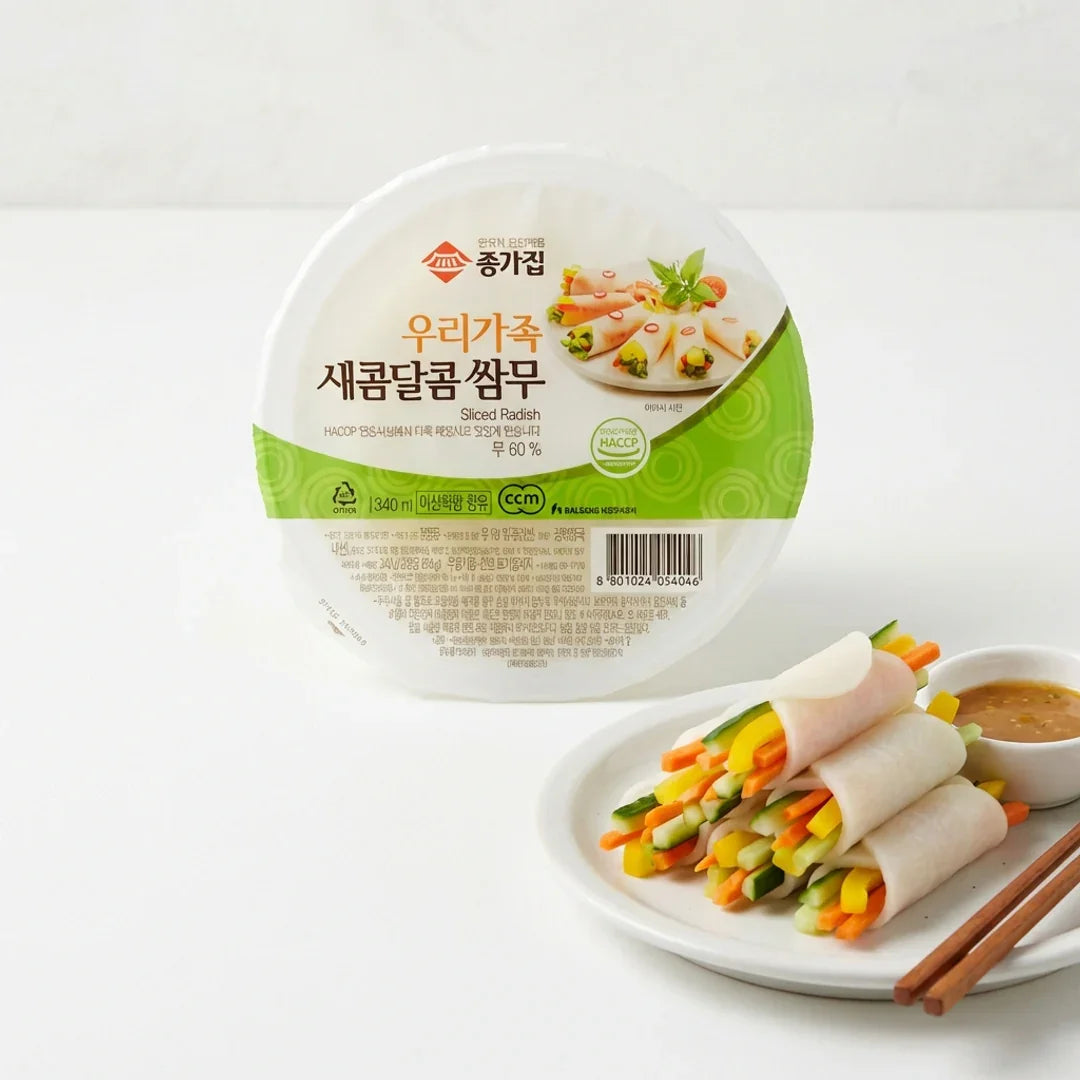 Jongga Our Family Pickled Radish Sweet & Sour Flavor 340g
