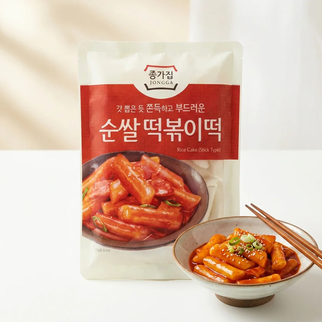 Jongga Rice Tteokbokki Rice Cake 1kg - Refrigerated