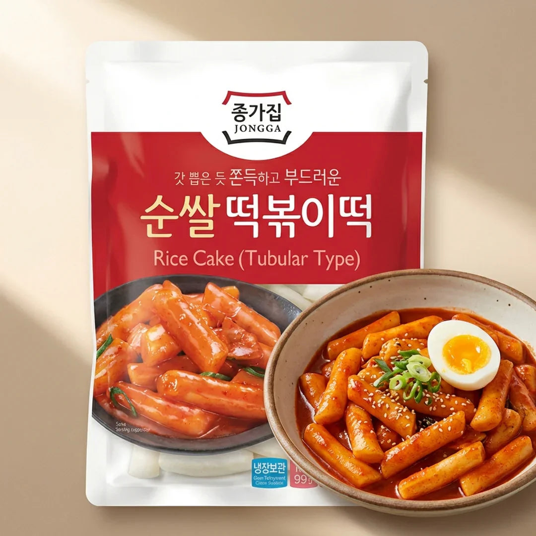 Jongga Rice Tteokbokki Rice Cakes 500g - Refrigerated