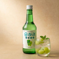 Lotte Sunhari Vino de Uva Verde Coreano - Soju Frutal Suave 350ml