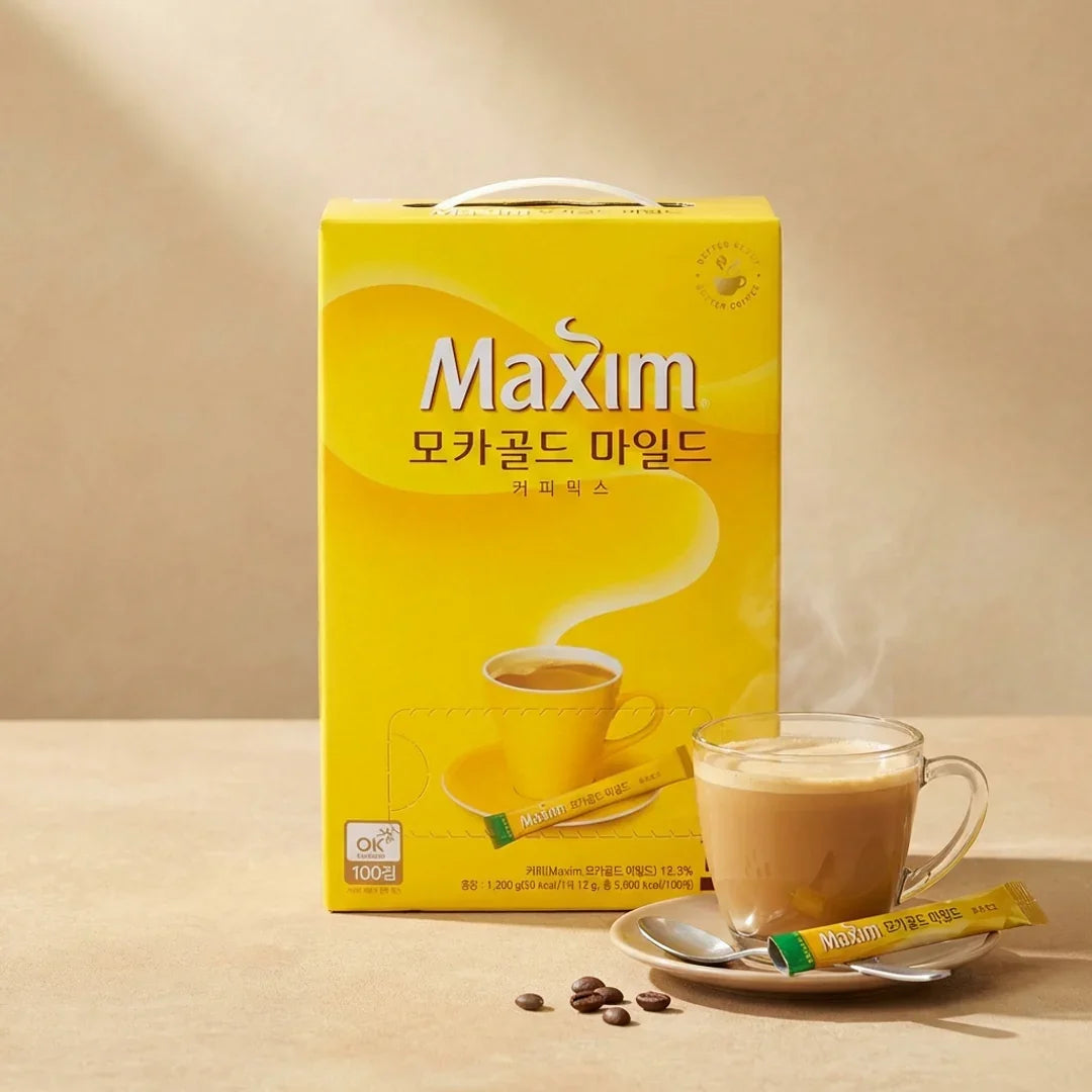 Maxim Authentic Korean Coffee Mix Mocha Gold Mild 100 Sticks | DotAsia