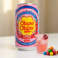 Namyang Chupa Chups Refresco Espumoso Sabor Cereza y Chicle - Sparkling Cherry Bubble Gum 345ml
