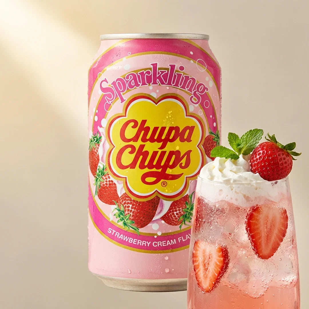 Namyang Chupa Chups Sparkling Strawberry & Cream 345ml