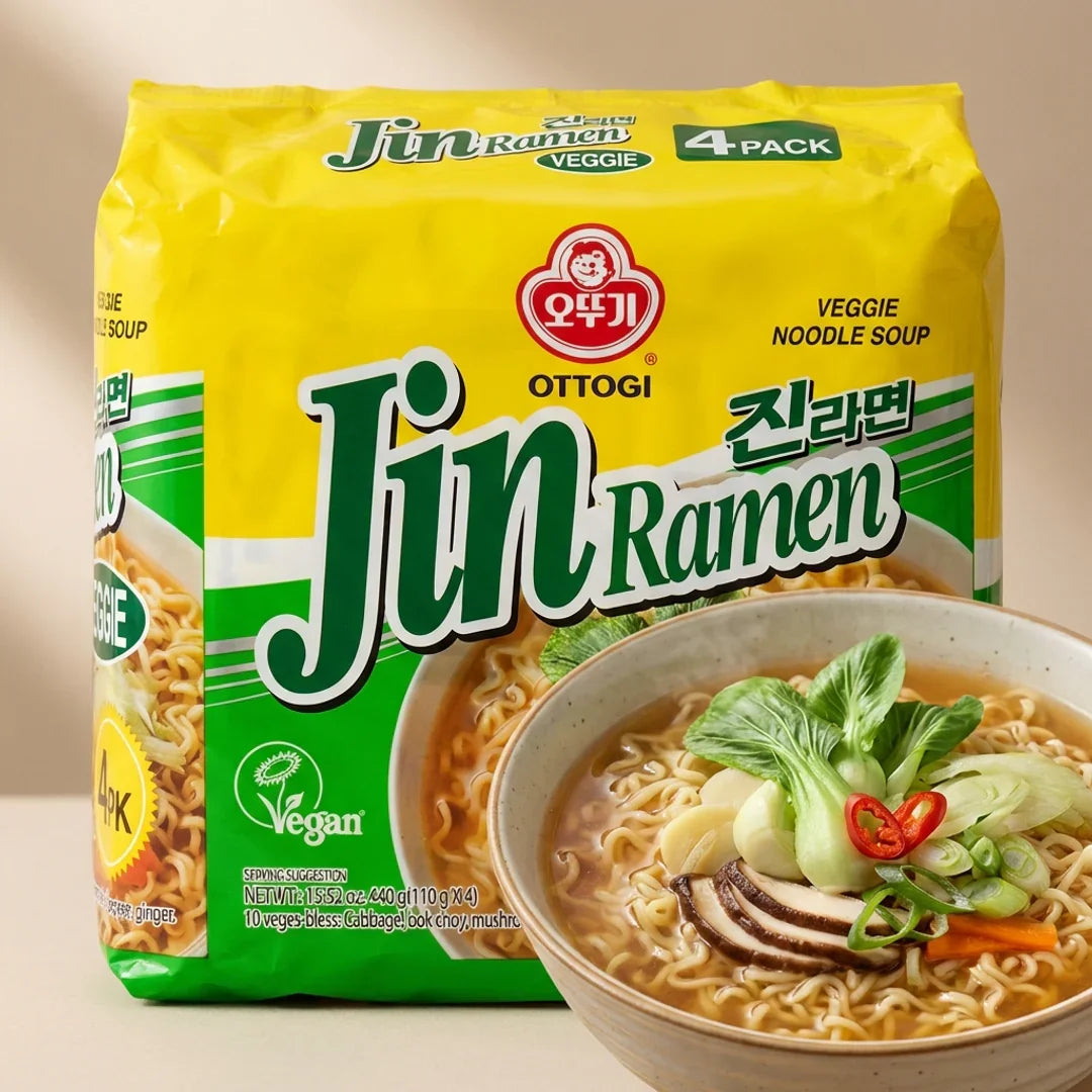Ottogi Jin Ramen Veggie Vegetable Multipack (4-Pack)